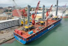 Port de Conakry : La société Alport reçoit des nouvelles grues d’une capacité de levage de 150 tonnes