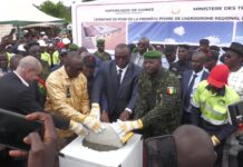 N’Zérékoré : Dr Bernard Goumou préside la pose de la première pierre de la reconstruction de l’aérodrome régional