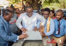 Guinée : pose de la première pierre du village numérique