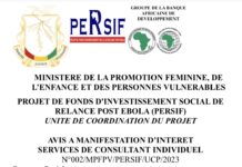 Guinée : AMI relatif au Recrutement d’un Consultant individuel pour la réalisation de l’audit de performance environnementale et social du Projet PERSIF(2021 – 2022)