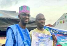 Tougué: participation active de Lamine Baldé (Parisien) au match de football organisé par l’ONG KJD