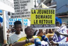 SIG Madina : Des femmes du RPG manifestent pour le retour d’Alpha Condé