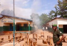 Kissidougou : le groupe scolaire »François Socobois » ravagé par les flammes