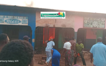 N’Zérékoré : un incendie ravage plusieurs boutiques au quartier Gbagana