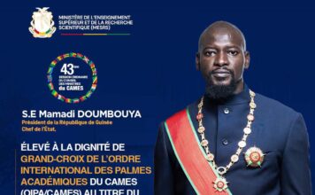 Guinée-Gabon II Le Président Mamadi DOUMBOUYA élevé à la plus haute dignité académique du CAMES : une consécration continentale