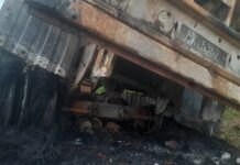 N’Zérékoré : un camion-citerne en feu près de Kéréménida, aucune victime signalée